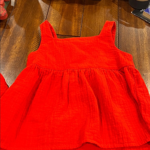 Red Star Embroidered Tank Top and Shorts Set Girls Cat and Jack 5T Fourth July - Picture 4 of 4